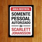 Placa Decorativa Area Restrita Scarlett