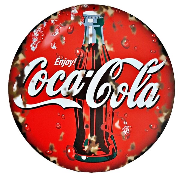 Placa Decorativa Bebidas Coca Cola Redonda