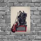 Placa Decorativa Bulldog Francês Rock 18x27cm