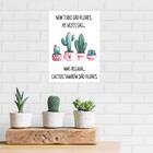 Placa Decorativa Cactos Flores 18x27cm