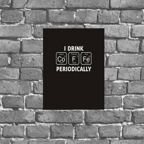 Placa Decorativa Café Tabela Periódica 18x27cm