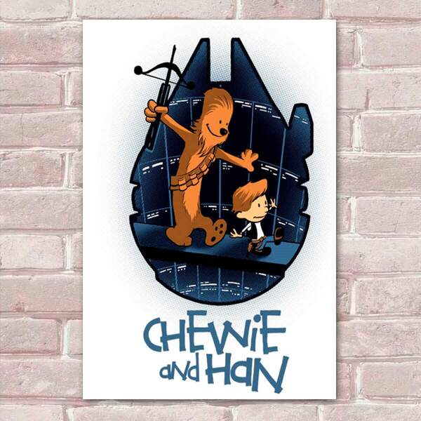 Placa Decorativa Chewie E Han Mdf 20x30cm