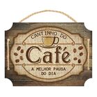 Placa Decorativa Com Corda Cantinho Do Café 22x30cm Mdf - Wp