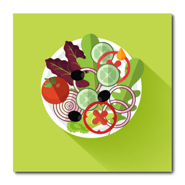 Placa Decorativa - Comida Saudável - Salada - 1534plmk