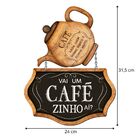 Placa Decorativa De Café "vai Um Cafézinho Aí?" Em Mdf 24x31