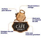 Placa Decorativa De Café "vai Um Cafézinho Aí?" Em Mdf 24x31