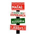 Placa Decorativa De Natal Esperança Alegria E Amor 43x16cm Md