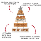 Placa Decorativa De Natal Pinheirinho De Madeira Fé Amor 35x5