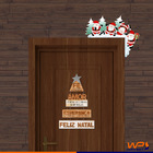 Placa Decorativa De Natal Pinheirinho De Madeira Fé Amor 35x5