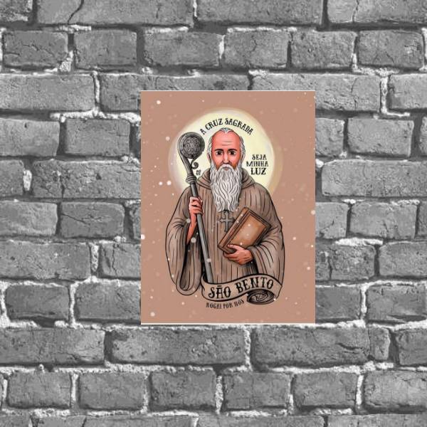 Placa Decorativa De Parede São Bento 18x27cm