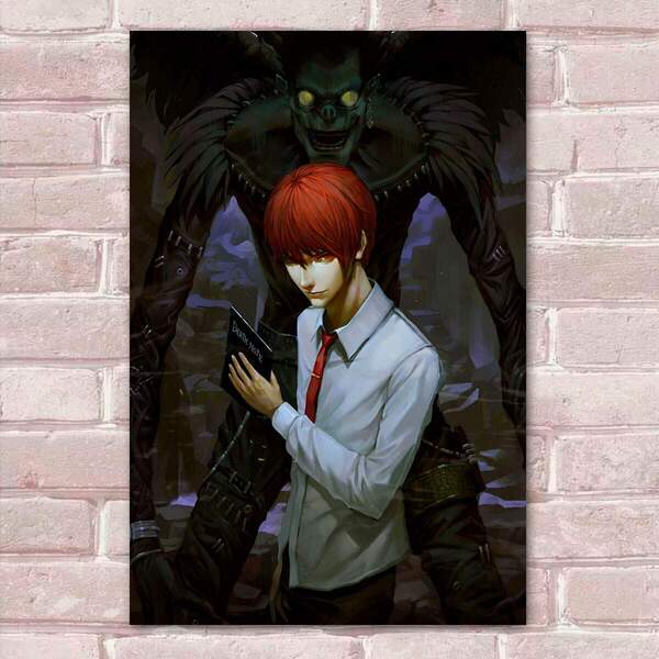 Placa Decorativa Death Note 6 Kira E Ryuki Mdf 30x45cm