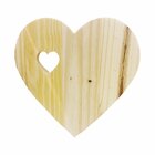 Placa Decorativa Descanso De Panela Coração Pinus Natural 20x