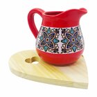 Placa Decorativa Descanso De Panela Coração Pinus Natural 20x