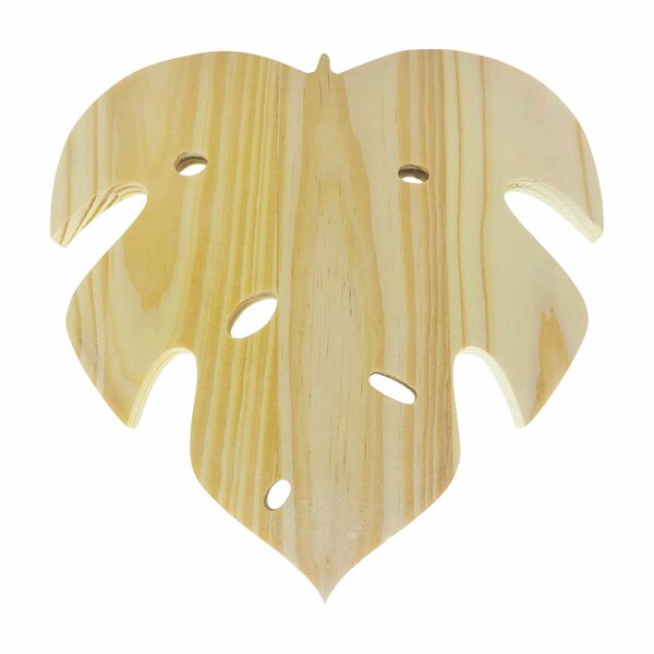 Placa Decorativa Descanso De Panela Costela De Adão Pinus Nat