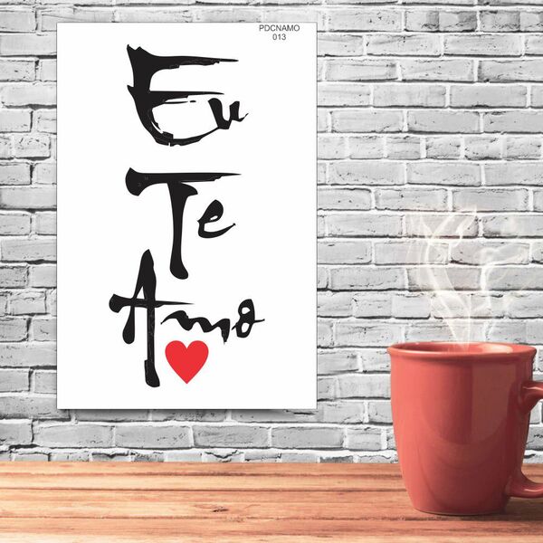 Placa Decorativa Dia Dos Namorados Eu Te Amo Branco Pdcnamo-0