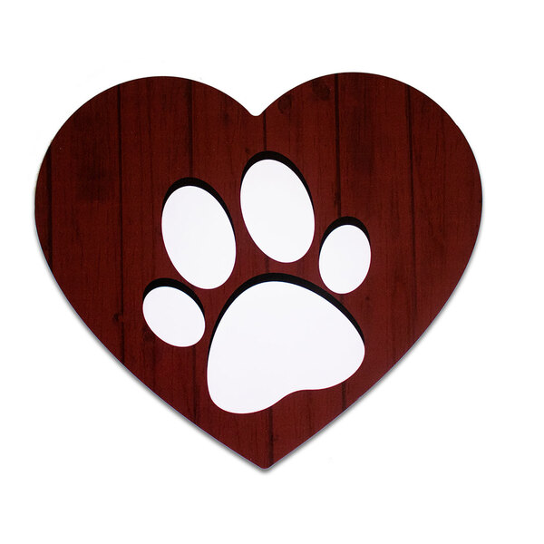 Placa Decorativa Dog Pata Cachorro Recorte 30x27 Cm