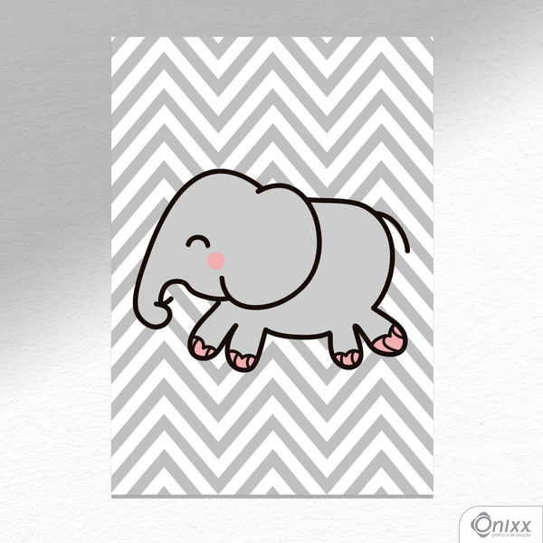 Placa Decorativa Elefante Chevron A4