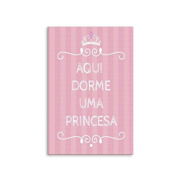 Placa Decorativa Em Mdf Aqui Dorme Uma Princesa 20x30