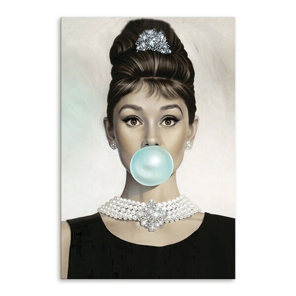 Placa Decorativa Em Mdf Audrey Hepburn Chiclete 20x30