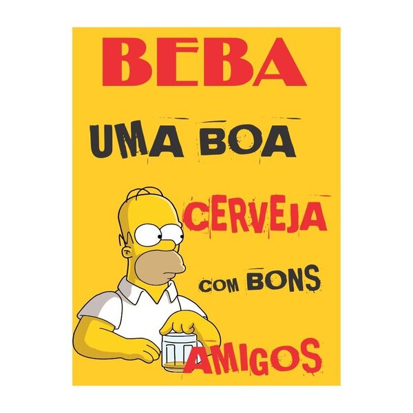 Placa Decorativa Em Mdf Beba Uma Boa Cerveja Com Bons Amigos