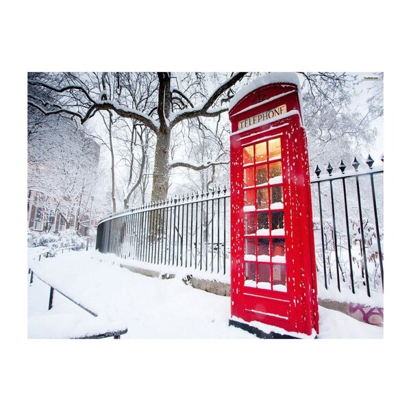 Placa Decorativa Em Mdf Cabine De Telefone Londres Neve 20x30