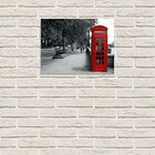 Placa Decorativa Em Mdf Cabine De Telefone Vermelho Europa 30
