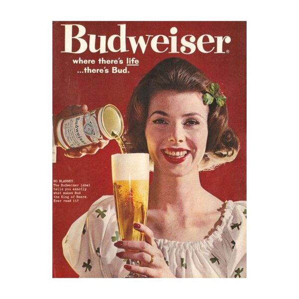 Placa Decorativa Em Mdf Cerveja Propaganda Budweiser Antigo