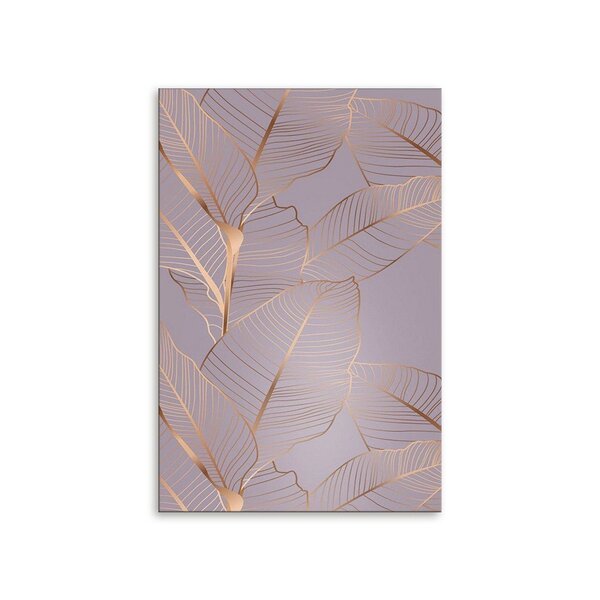 Placa Decorativa Em Mdf Folhas Douradas 20x30