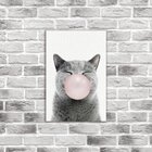 Placa Decorativa Em Mdf Gato Chiclete 20x30