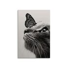 Placa Decorativa Em Mdf Gato E Borboleta 20x30