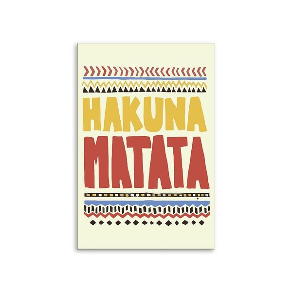 ECraftIndia Hakuna Matata Geschilderde MDF Muurkunst - Klaar Om Op Te Hangen
