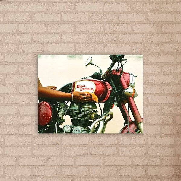 Placa Decorativa Em Mdf Moto Royal Enfield Vermelha 30x40
