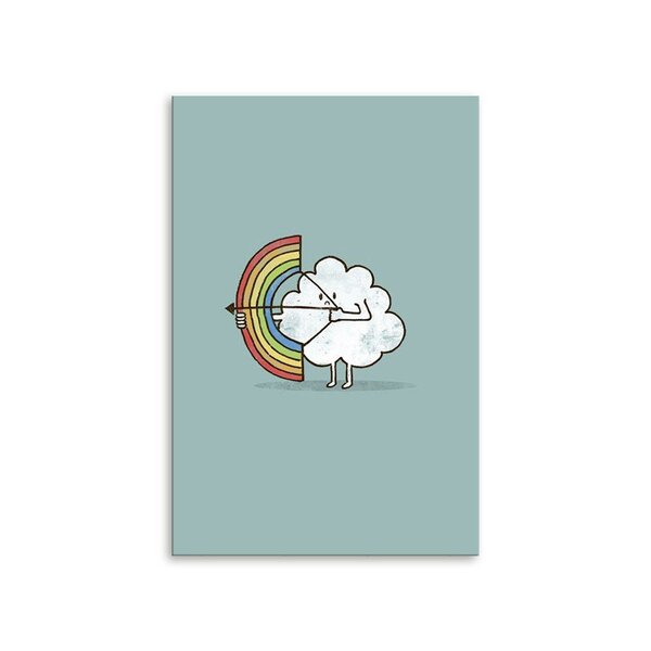 Placa Decorativa Em Mdf Nuvem Arco-íris 20x30