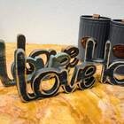 Placa Decorativa Em Mdf Palavra Love Azul Claro