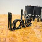 Placa Decorativa Em Mdf Palavra Love Azul Claro