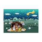 Placa Decorativa em MDF Presépio para Crianças 20x30cm