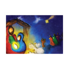 Placa Decorativa em MDF Presépio Sagrada Familia e Reis Magos