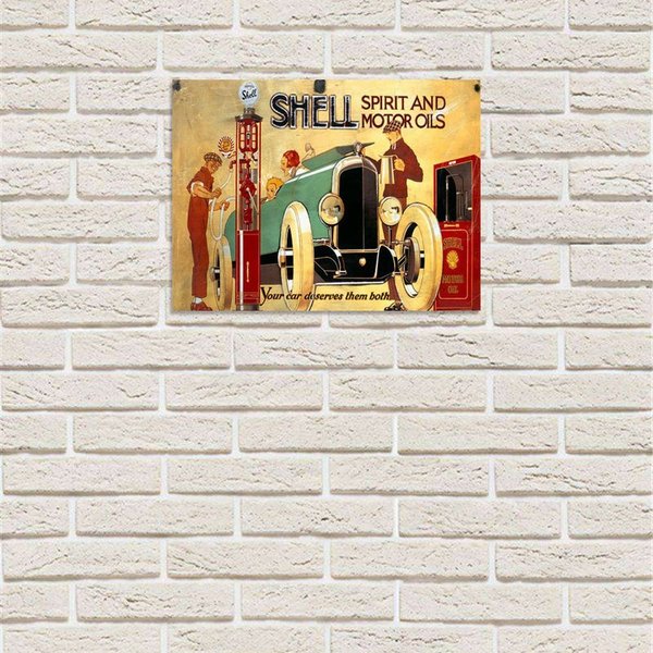 Placa Decorativa Em Mdf Propaganda Shell Oldschool Antigo Posto E