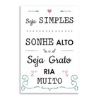 Placa Decorativa Em Mdf Seja Simples Sonhe Alto Seja Grato Ri