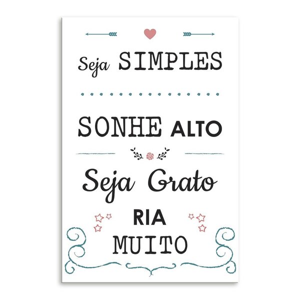 Placa Decorativa Em Mdf Seja Simples Sonhe Alto Seja Grato Ri