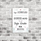 Placa Decorativa Em Mdf Seja Simples Sonhe Alto Seja Grato Ri