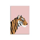 Placa Decorativa Em Mdf Tigre Fundo Rosa 20x30