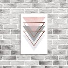 Placa Decorativa Em Mdf Triângulos Rose Gold 20x30