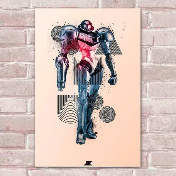 Placa Decorativa Fan Art 34 Samus Mdf 20x30cm