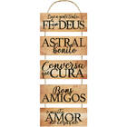 Placa Decorativa Fé Em Deus  Bons Amigos (25x74cm)