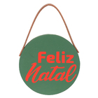 Placa Decorativa Feliz Natal Em Madeira Verde 20x13 Cm F04 -