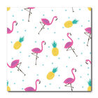 Placa Decorativa - Flamingos E Abacaxis - 1796plmk