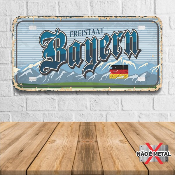 Placa Decorativa Formato Placa De Carro Tema Freistaat Bayer