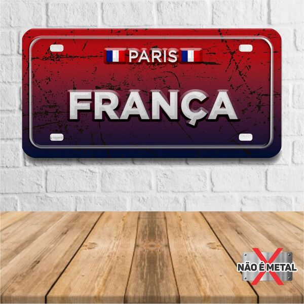 Placa Decorativa Formato Placa De Carro Tema Países E Cidades