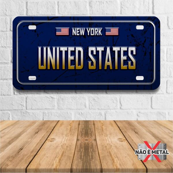 Placa Decorativa Formato Placa De Carro Tema Países E Cidades